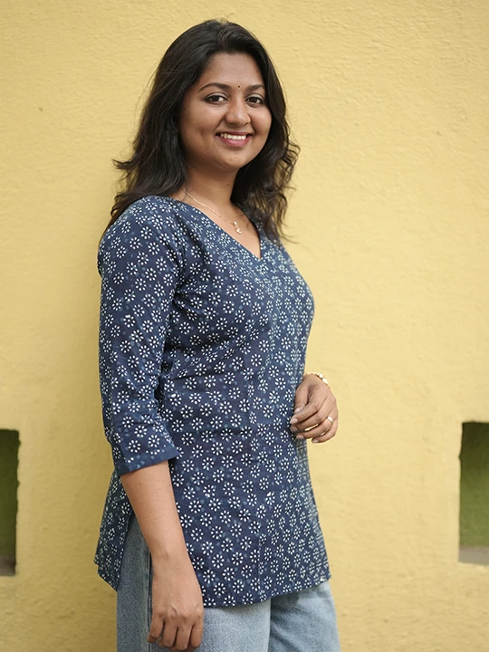 blue petal kurti