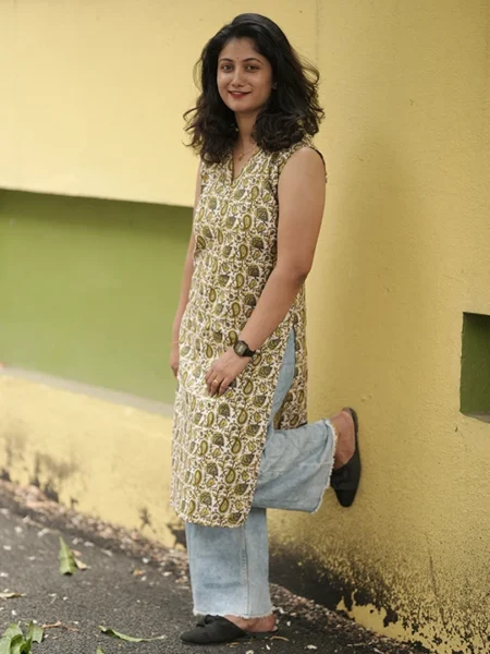 moss mustard kurta