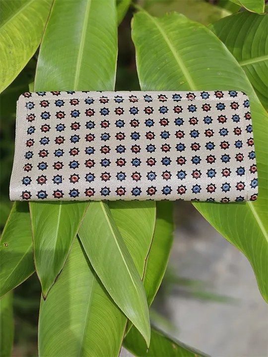 white printed wallet