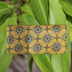 yellow cultural print wallet