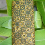 yellow and green ethnic wallet for women