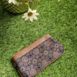 blue handmade silk pouch