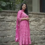 pink churidar set
