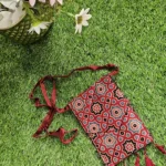 red sling bad ajrakh print