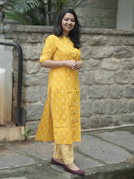 yellow printed co ord set
