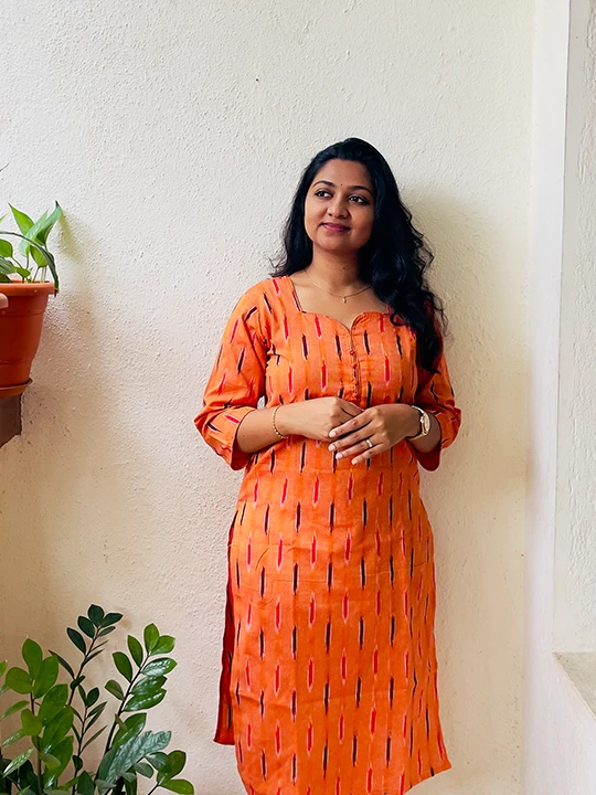 ikat amber glow sleeve kurti