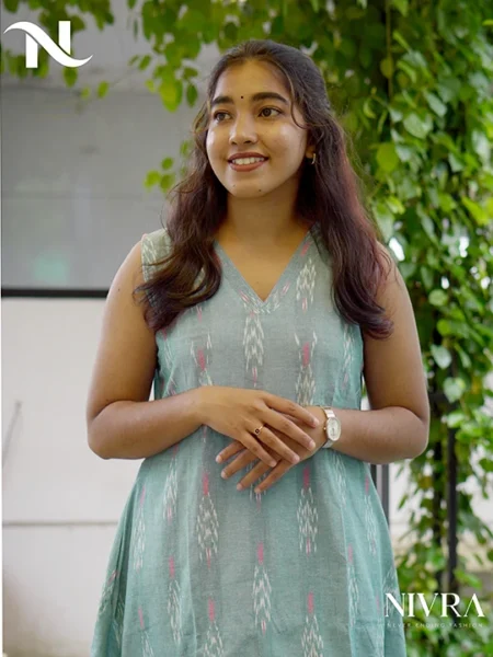 Ikat Pastel Green A Line Kurti