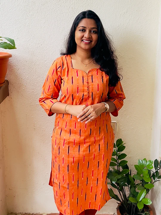 orange long kurti