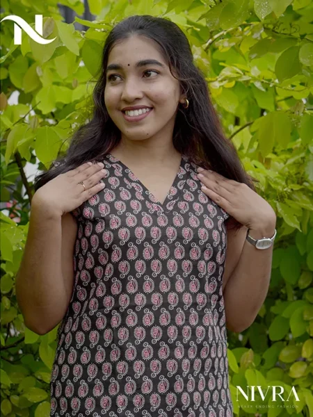 black printed kurti