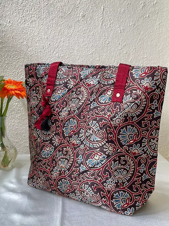 brown tote bag back