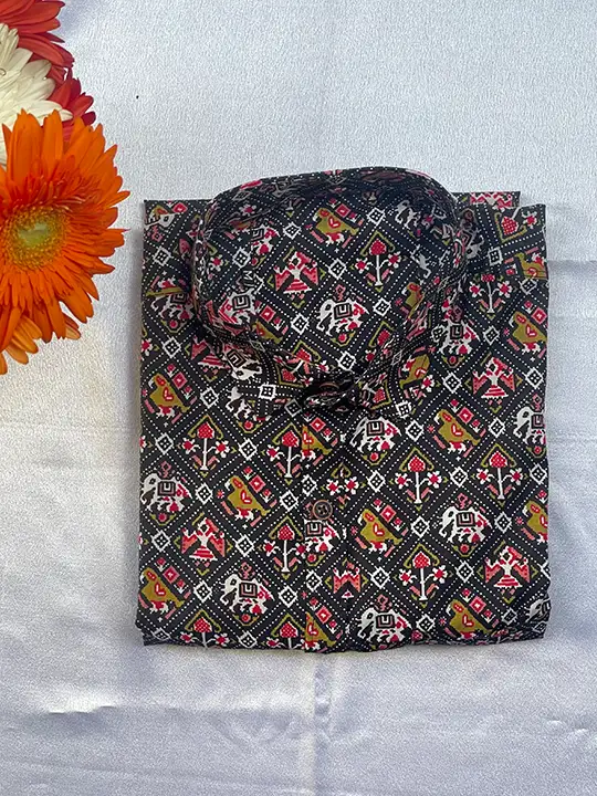 elephant printed shirt folded