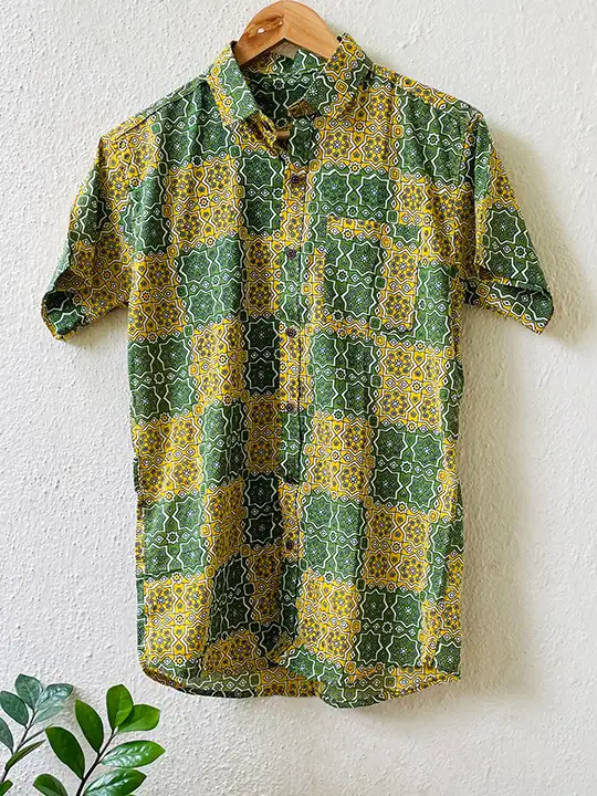 green yellow lotus shirt