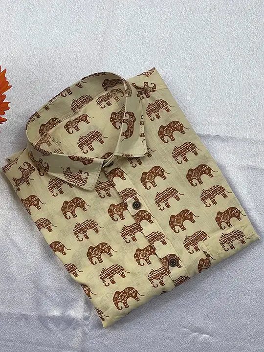 haathi printed cotton shirt folded