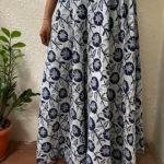 indigo garden cotton skirt