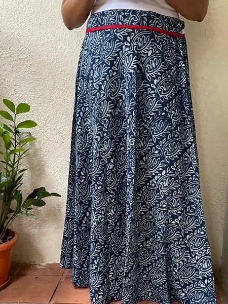 indigo trails cotton skirt
