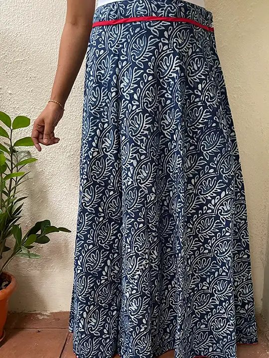 indigo trails cotton skirt for women