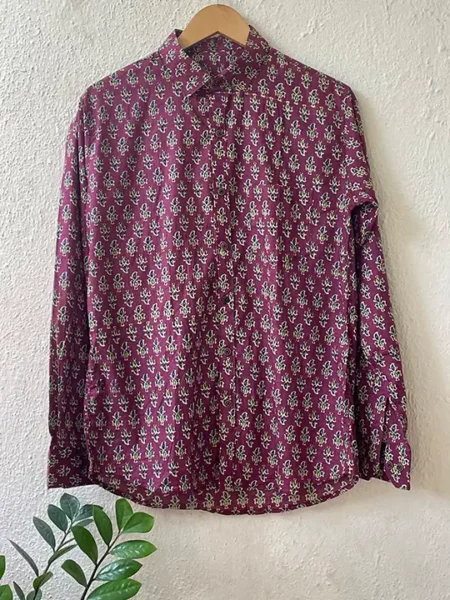 pink printed shirt