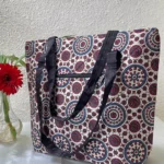 white blue circles cute bag
