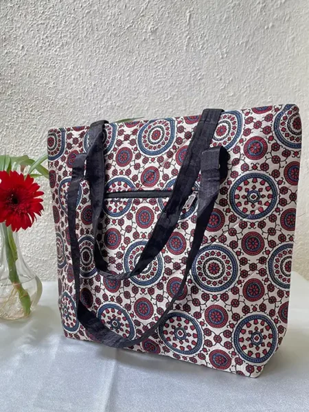 white blue circles cute bag
