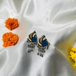 yellow circle fabric earrings
