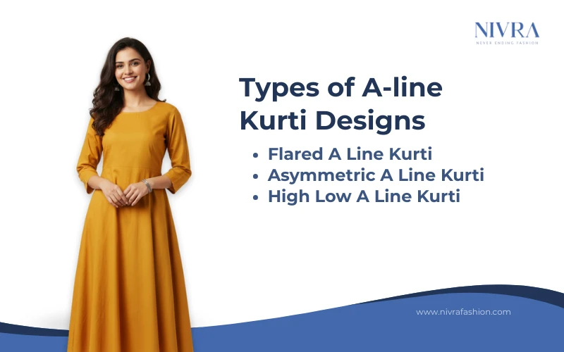 types of a-line kurti designs